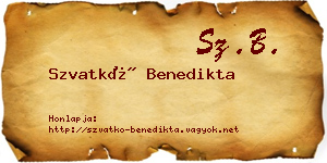 Szvatkó Benedikta névjegykártya