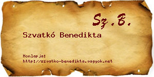 Szvatkó Benedikta névjegykártya